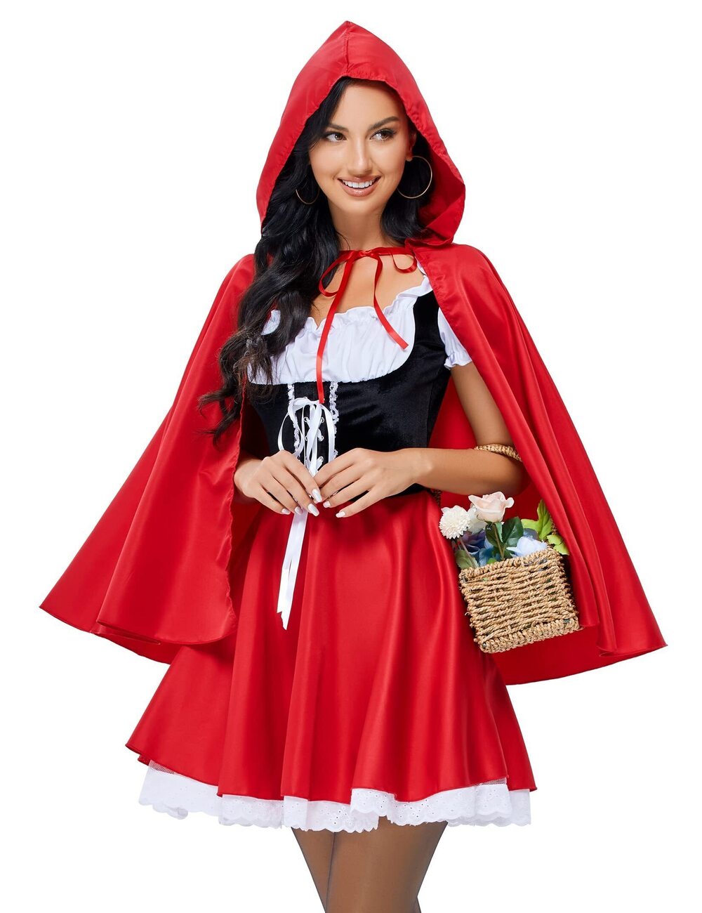 3781 Little Red Riding Hood Costume Halloween Party Dress with Cape